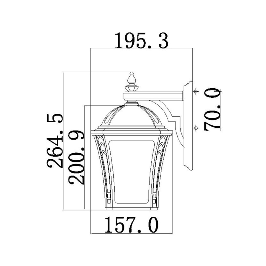 Hinkley - Iluminação de parede exterior WABASH 1xE27/60W/230V IP44 castanho