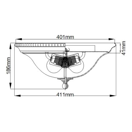 Hinkley - Iluminação de teto CAMBRIDGE 2xE27/60W/230V dourada