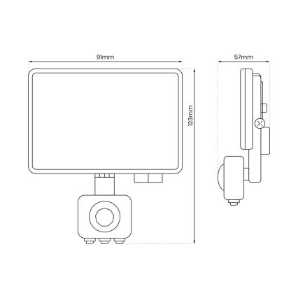 Holofote exterior LED com sensor LED/10W/230V 5000K IP44