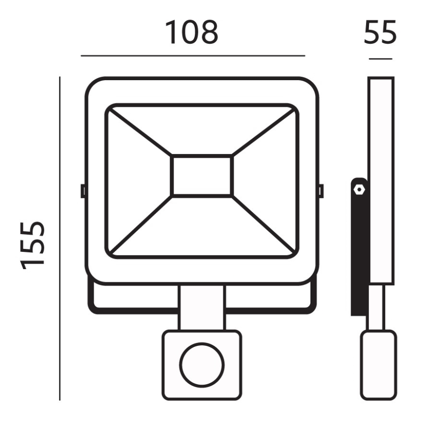 Holofote exterior LED com sensor LED/10W/230V 6500K IP44