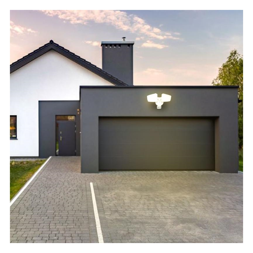 Holofote exterior LED com sensor LED/24W/230V 3000/4000/6000K IP54 branco