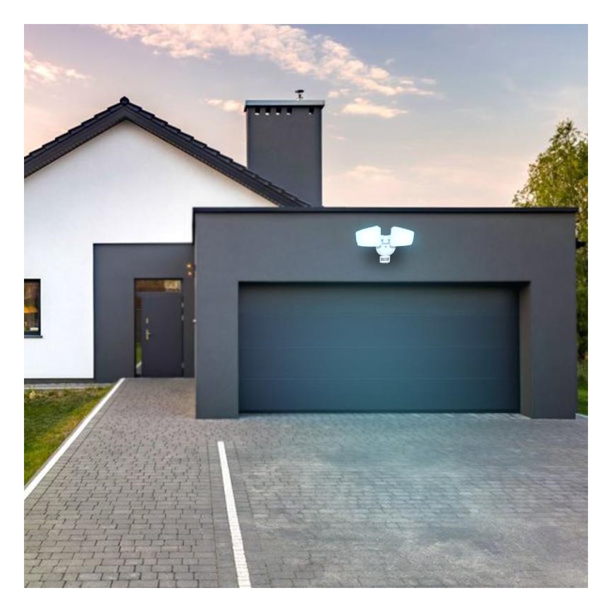 Holofote exterior LED com sensor LED/24W/230V 3000/4000/6000K IP54 branco