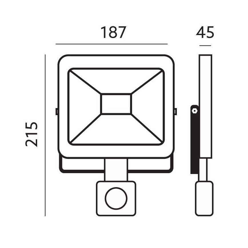 Holofote exterior LED com sensor LED/30W/230V 6500K IP44
