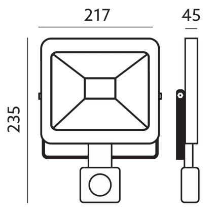 Holofote exterior LED com sensor LED/50W/230V 6500K IP44