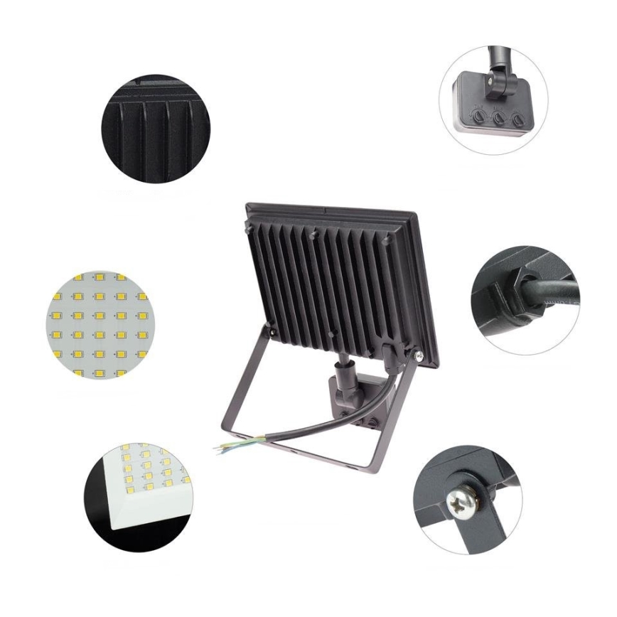 Holofote exterior LED com uma sensor NOCTIS LUX 3 LED/50W/230V 4000K IP44 preto