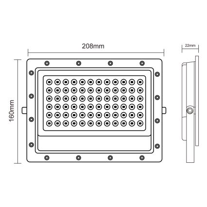 Holofote exterior LED LED/100W/230V 5000K IP65 cinzento