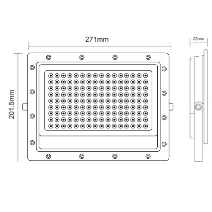 Holofote exterior LED LED/150W/230V 5000K IP65 cinzento