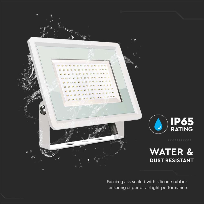 Holofote exterior LED LED/200W/230V 6500K IP65 branco
