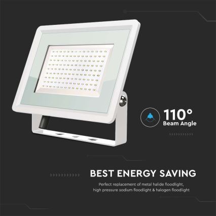 Holofote exterior LED LED/200W/230V 6500K IP65 branco