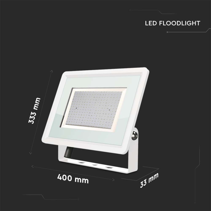 Holofote exterior LED LED/200W/230V 6500K IP65 branco