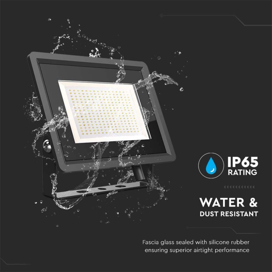 Holofote exterior LED LED/200W/230V 6500K IP65 preto