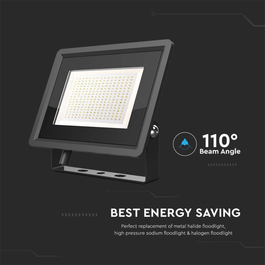 Holofote exterior LED LED/200W/230V 6500K IP65 preto
