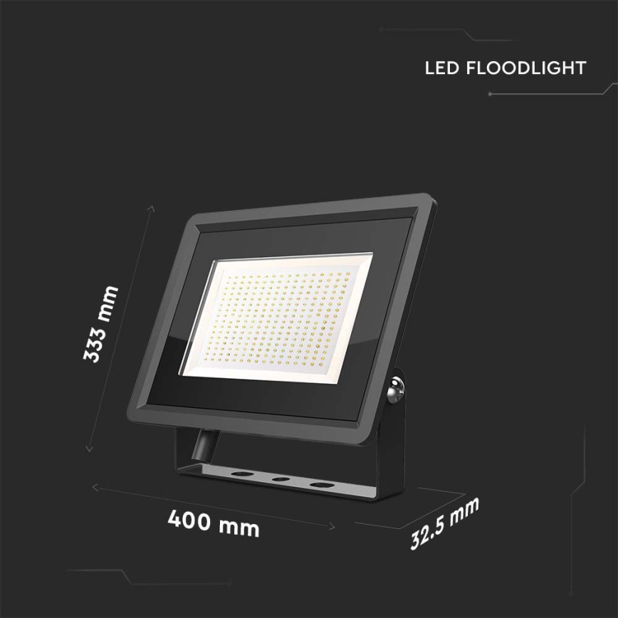Holofote exterior LED LED/200W/230V 6500K IP65 preto