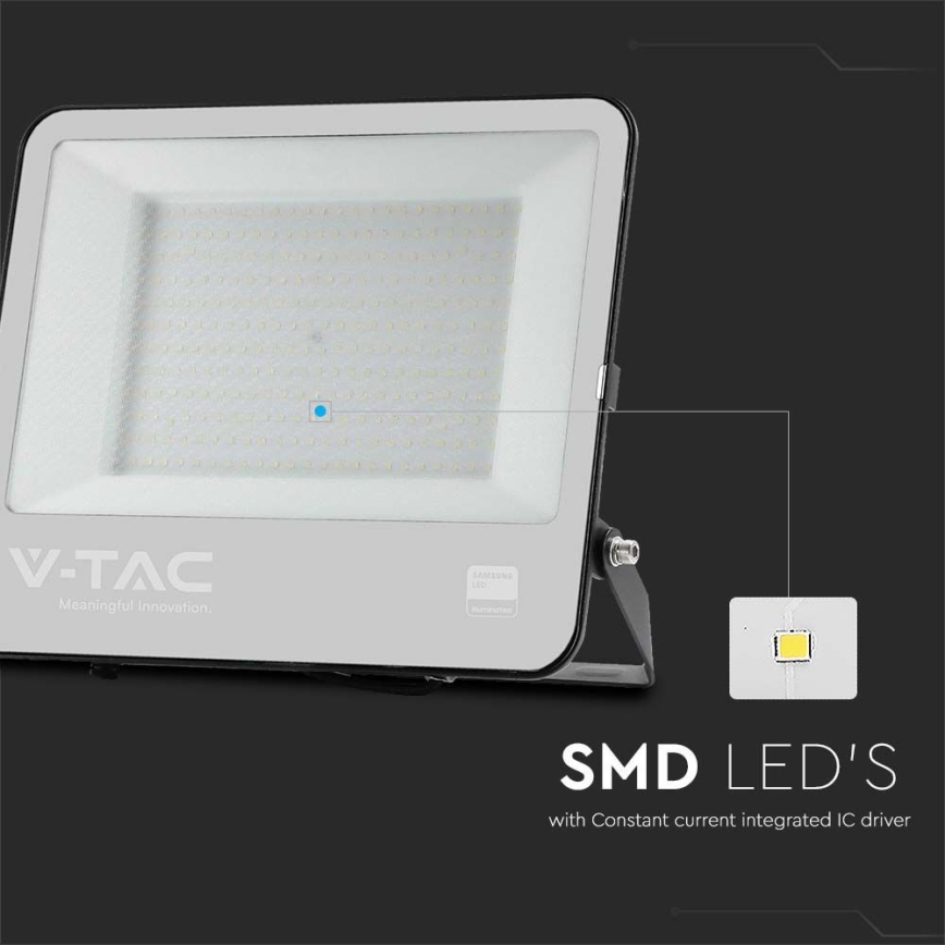 Holofote exterior LED SAMSUNG CHIP LED/200W/230V 6500K IP65 preto