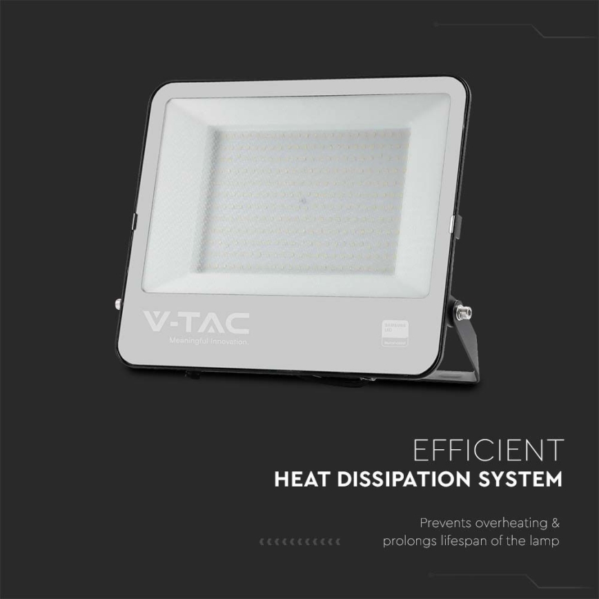 Holofote exterior LED SAMSUNG CHIP LED/200W/230V 6500K IP65 preto