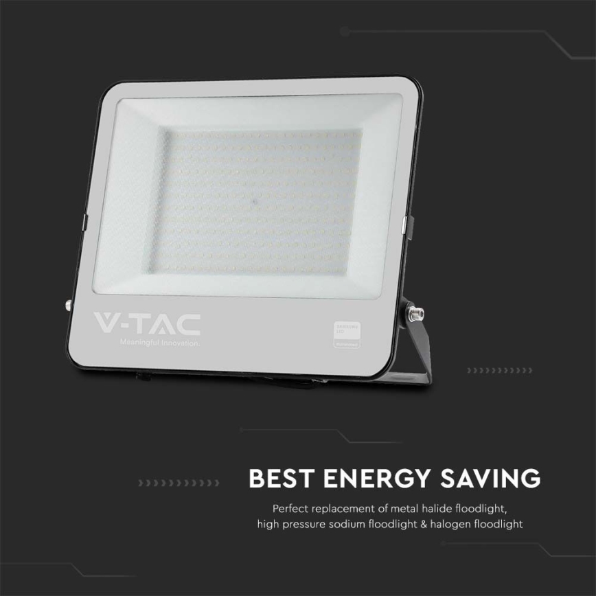 Holofote exterior LED SAMSUNG CHIP LED/200W/230V 6500K IP65 preto