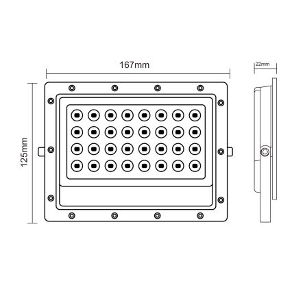 Holofote exterior LED LED/50W/230V 5000K IP65 cinzento