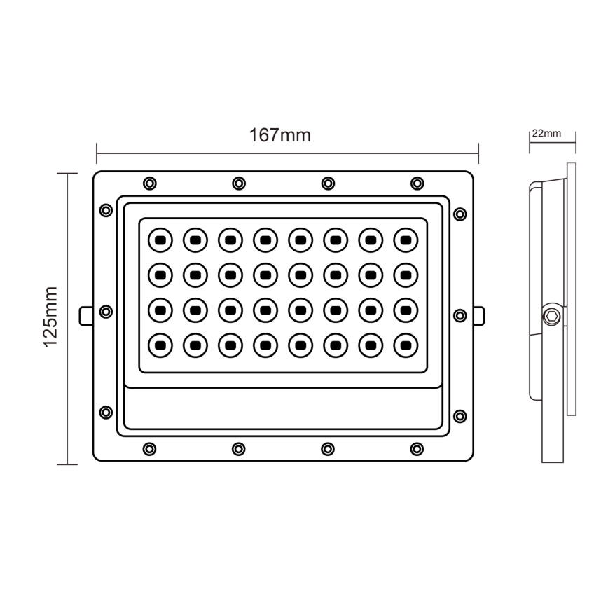 Holofote exterior LED LED/50W/230V 5000K IP65 cinzento