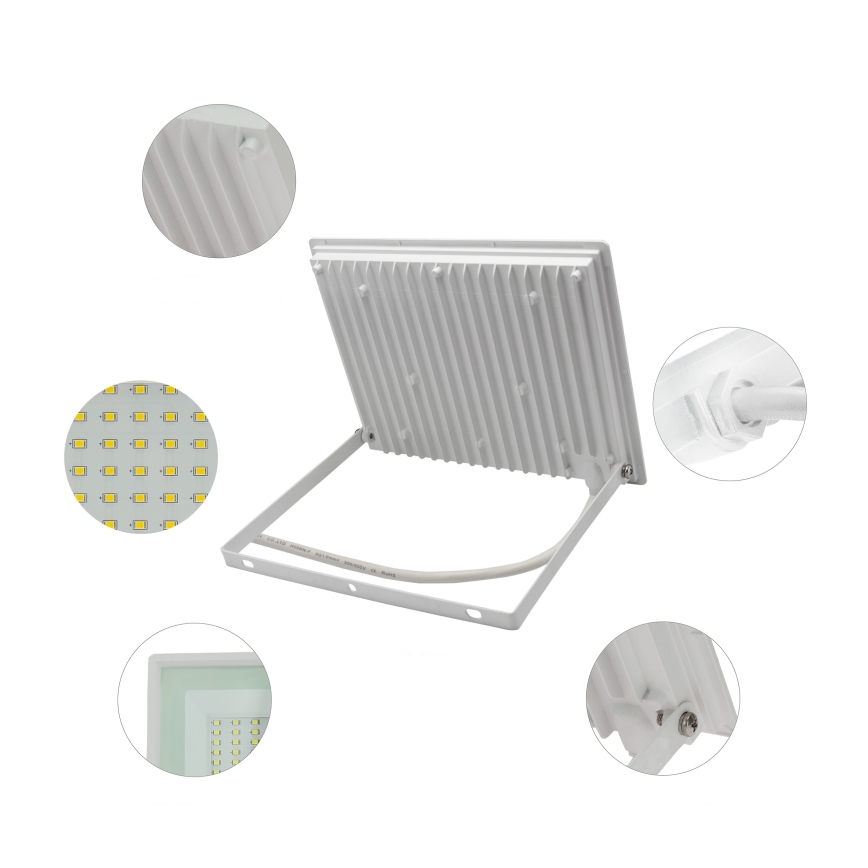 Holofote exterior LED NOCTIS LUX 3 LED/100W/230V 4000K IP65 branco