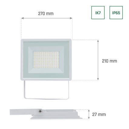 Holofote exterior LED NOCTIS LUX 3 LED/100W/230V 4000K IP65 branco