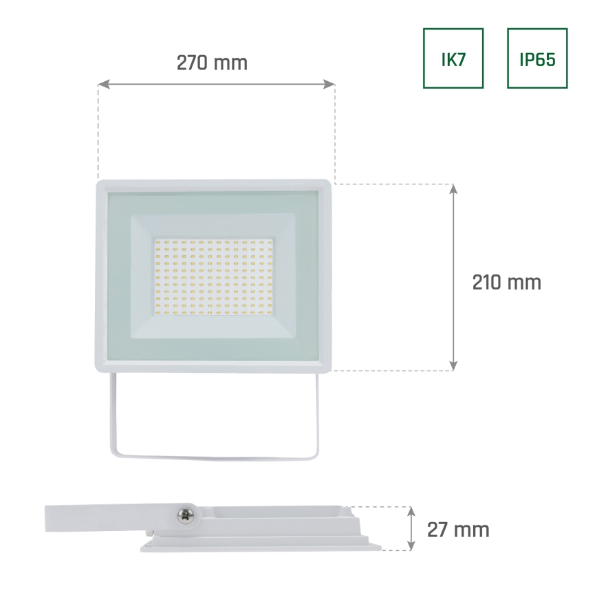 Holofote exterior LED NOCTIS LUX 3 LED/100W/230V 4000K IP65 branco