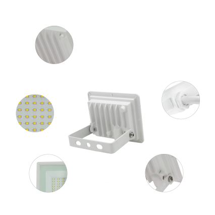 Holofote exterior LED NOCTIS LUX 3 LED/10W/230V 3000K IP65 branco