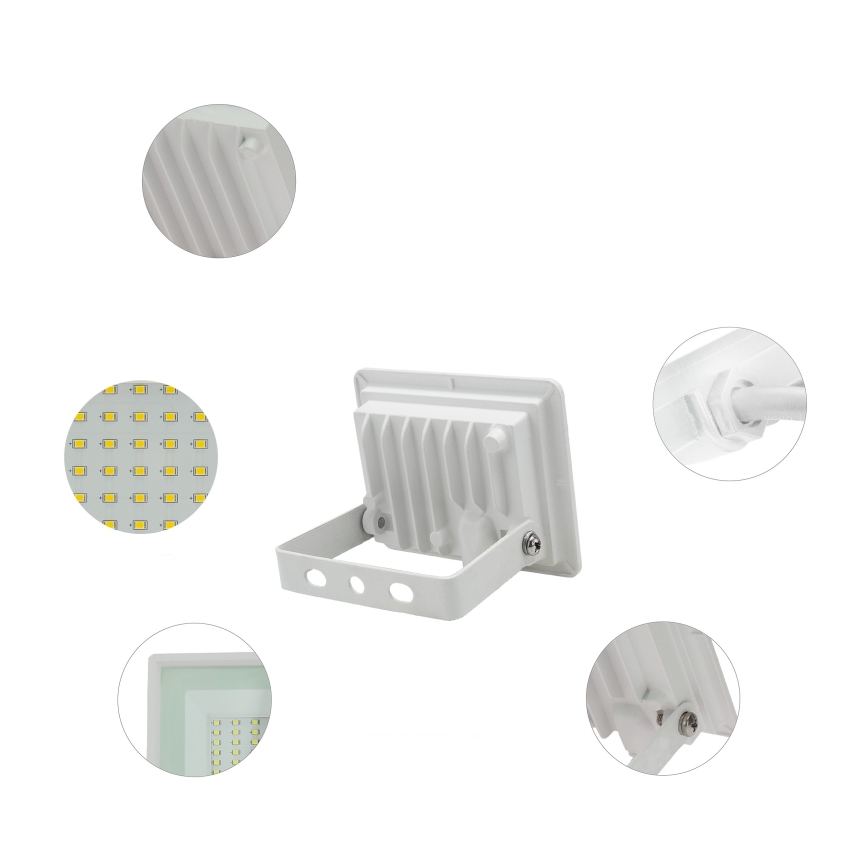 Holofote exterior LED NOCTIS LUX 3 LED/10W/230V 6000K IP65 branco
