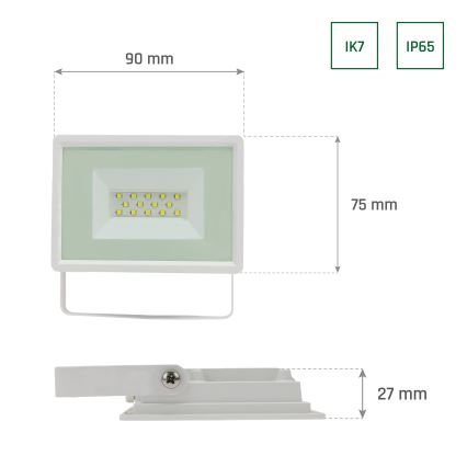 Holofote exterior LED NOCTIS LUX 3 LED/10W/230V 6000K IP65 branco