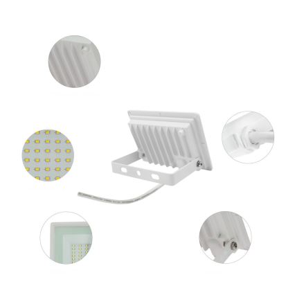 Holofote exterior LED NOCTIS LUX 3 LED/20W/230V 4000K IP65 branco