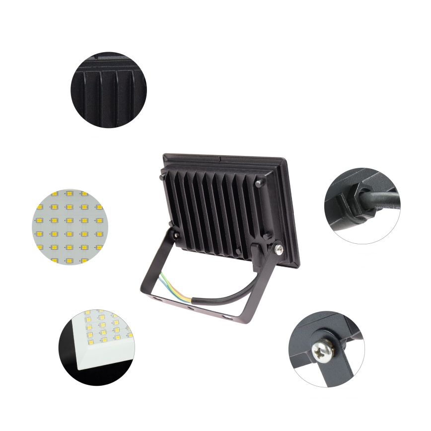 Holofote exterior LED NOCTIS LUX 3 LED/20W/230V 4000K IP65 preto