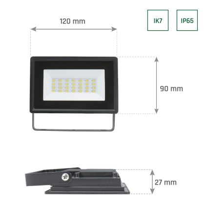 Holofote exterior LED NOCTIS LUX 3 LED/20W/230V 4000K IP65 preto
