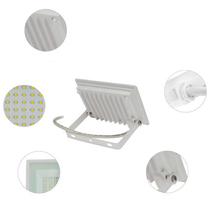 Holofote exterior LED NOCTIS LUX 3 LED/30W/230V 4000K IP65 branco