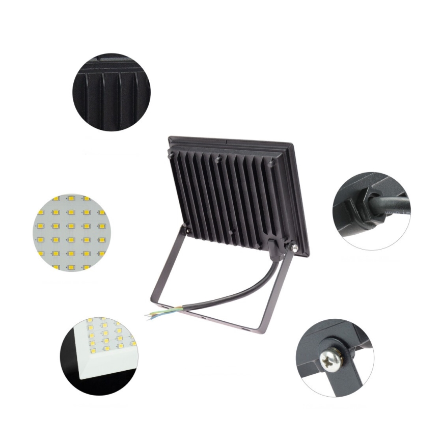 Holofote exterior LED NOCTIS LUX 3 LED/50W/230V 6000K IP65 preto