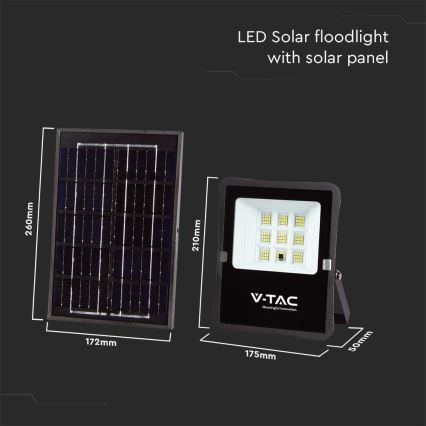 Holofote exterior LED solar LED/6W/3,2V 4000K IP65 + controlo remoto