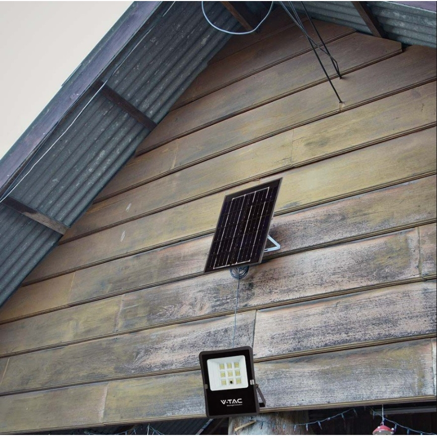 Holofote exterior LED solar LED/6W/3,2V 6400K IP65 + controlo remoto