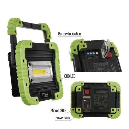 Holofote LED COB recarregável LED/3,7V 3000 mAh IP44