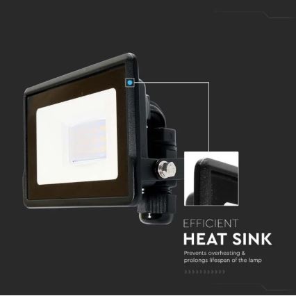 Holofote LED com ligação direta SAMSUNG CHIP LED/10W/230V IP65 6500K preto