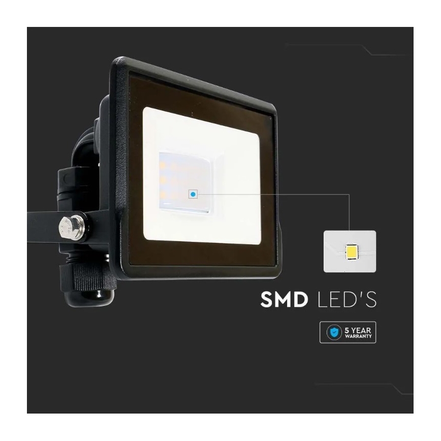 Holofote LED com ligação direta SAMSUNG CHIP LED/10W/230V IP65 6500K preto
