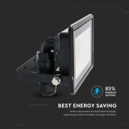 Holofote LED com ligação direta SAMSUNG CHIP LED/10W/230V IP65 6500K preto