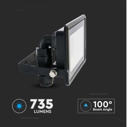 Holofote LED com ligação direta SAMSUNG CHIP LED/10W/230V IP65 6500K preto
