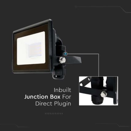Holofote LED com ligação direta SAMSUNG CHIP LED/10W/230V IP65 6500K preto