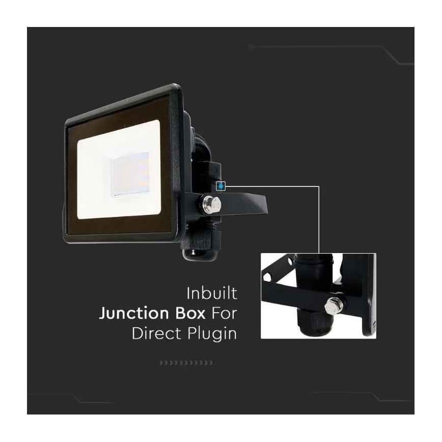 Holofote LED com ligação direta SAMSUNG CHIP LED/10W/230V IP65 6500K preto