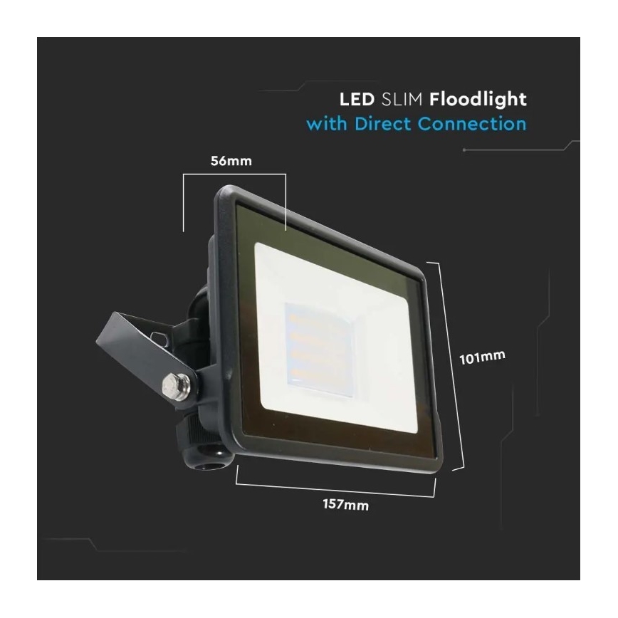Holofote LED com ligação direta SAMSUNG CHIP LED/20W/230V IP65 6500K