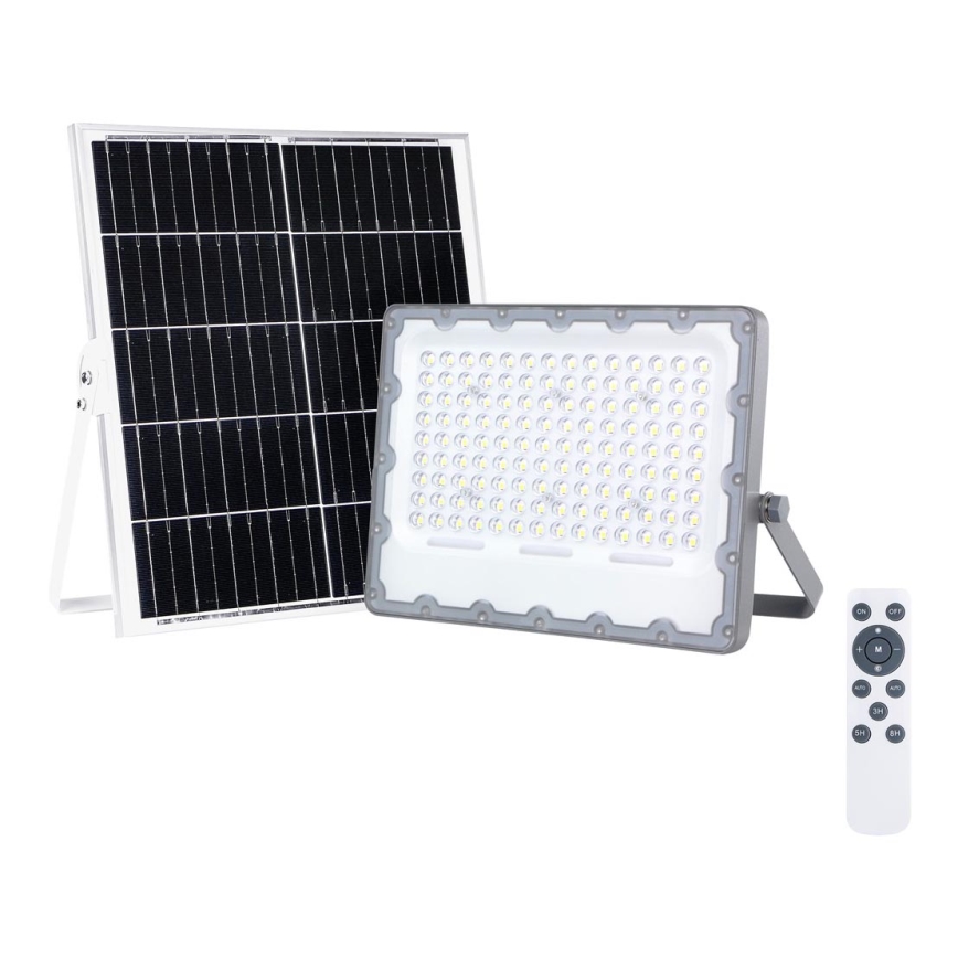 Holofote LED com painel solar FOCUS 100W/15000 mAh 3,2V 6000K IP65 + controlo remoto