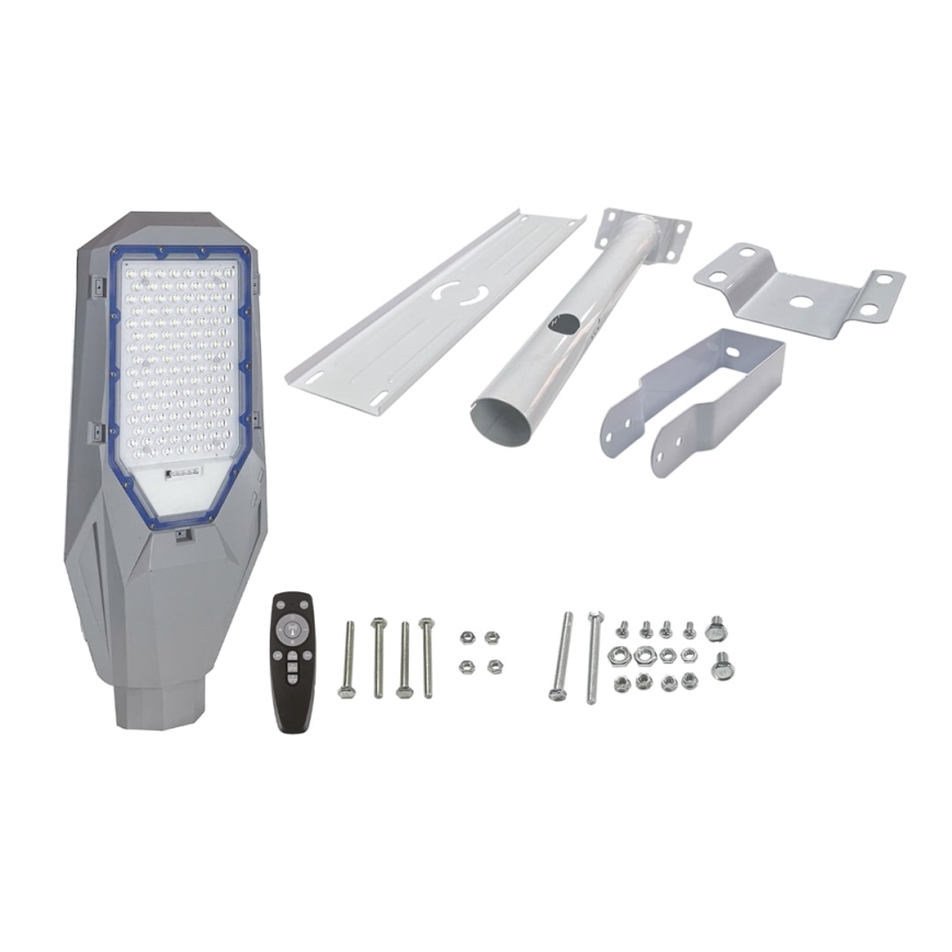 Holofote LED com regulação com sensor de crepúsculo e Painel solar LED/200W/20000 mAh 6500K IP65 cinzento