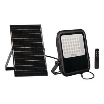 Holofote LED com regulação, painel solar e sensor de anoitecer LED/15W/15000 mAh 3,2V IP65 + comando