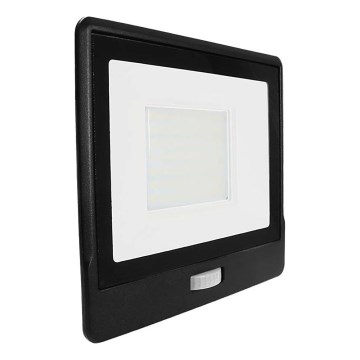 Holofote LED com sensor LED/50W/230V 4000K IP65 preto