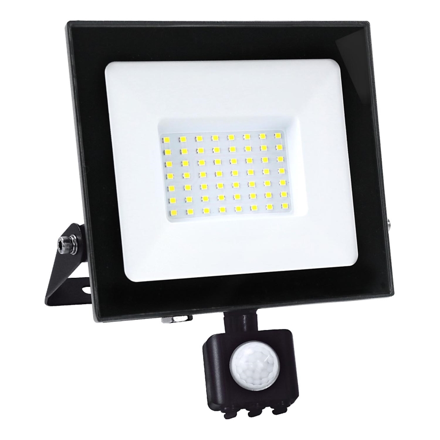 Holofote LED com sensor LED/50W/230V 6500K IP44 preto