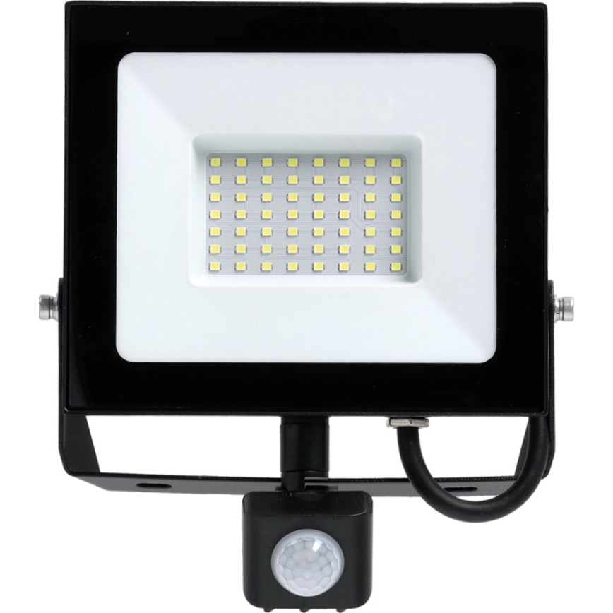 Holofote LED com sensor LED/50W/230V 6500K IP44 preto