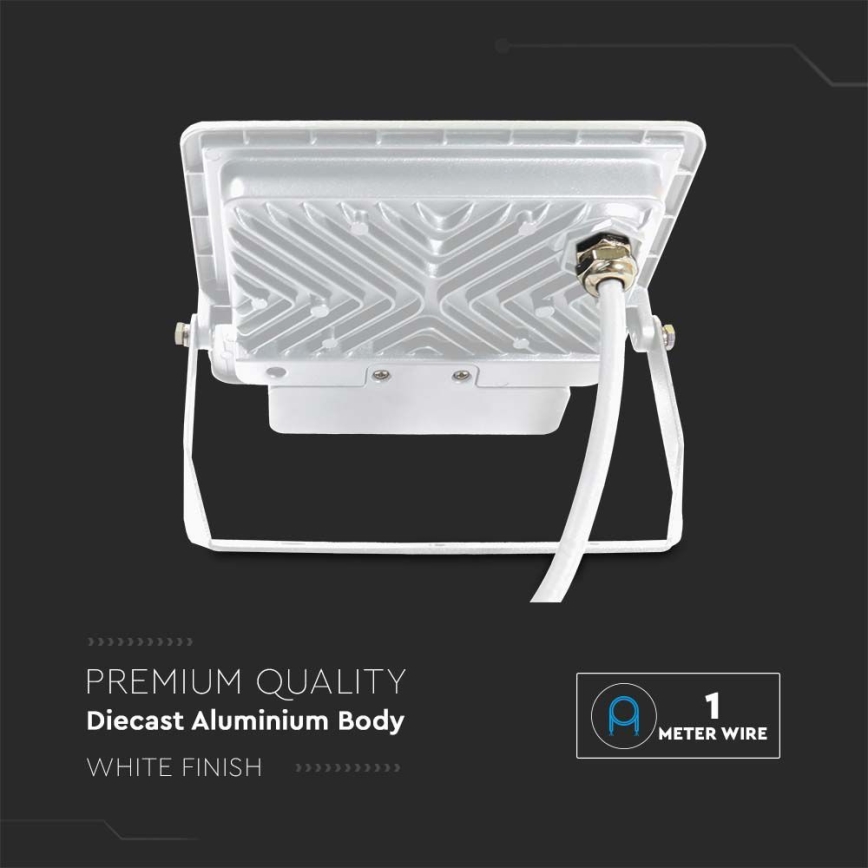 Holofote LED com sensor LED/50W/230V 6500K IP65 branco